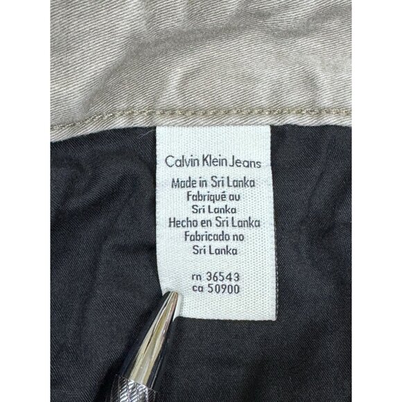 Calvin Klein Jeans Mens Khaki Dusty Green Denim Mid Rise Straight Leg Size 36X30 - Picture 5 of 14